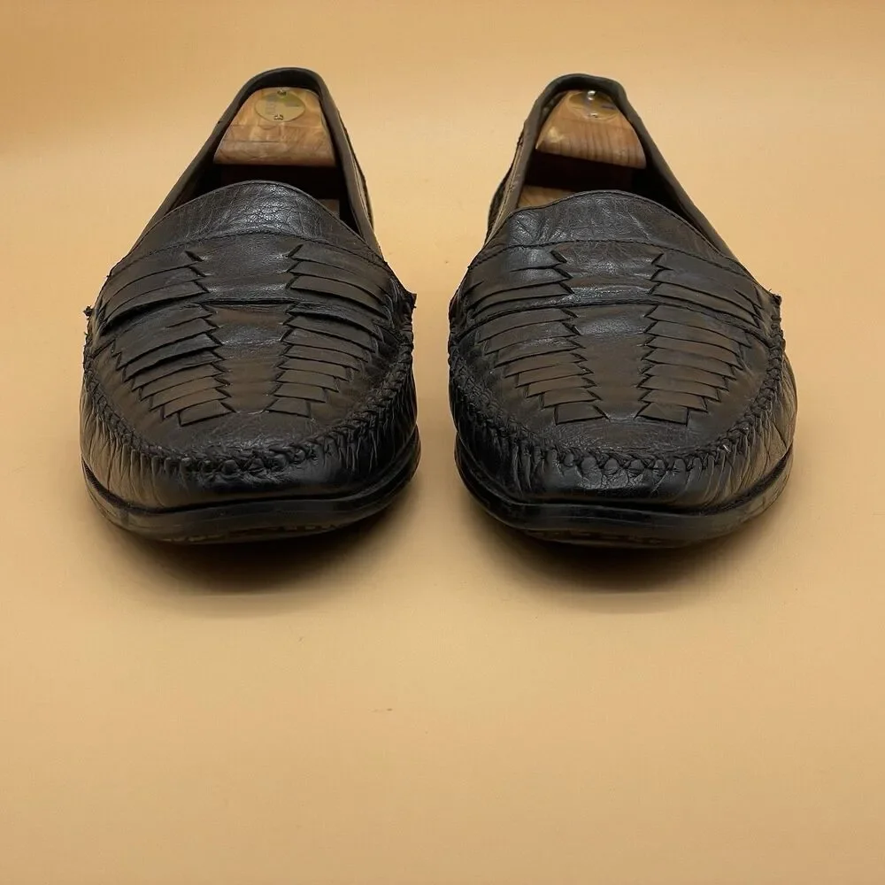 Deer Stags Palermo Leather Loafers Men's Size 10.5 M Black Weave Comfort Arch